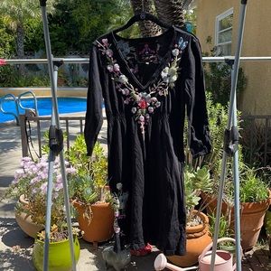 Black Dress with Embroidery